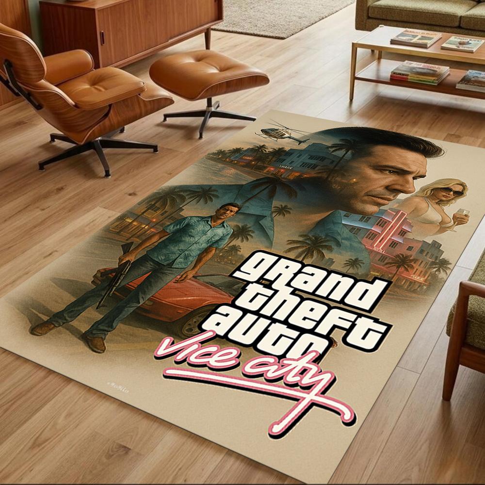 Gta Area Rug Suitable for Foyer Game Room Dormitory Decorate Room Anti-slip Rug Decorate Offices Wedding Party Gift