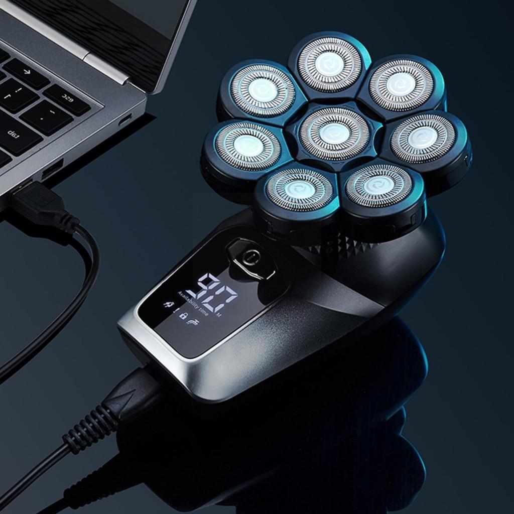 Upgrade Waterproof Rotary Shaving Equipment Multifunctional 8D Face Head Electric Shavers LED Display Electric Bald Head Shaver