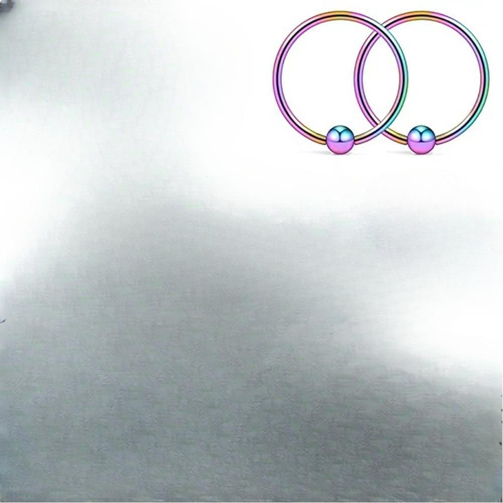 Stainless Steel Ball Hoop Earrings Nose Ring Nipple Ring Lip Stud Eyebrow Stud Navel Stud for Men Women Piercing Body Jewelry