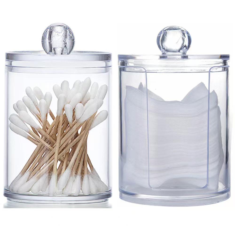 2/3/4Pcs Dust-proof Qtips Storage Holder Set Save Space Apothecary Container Jar  Cotton Pad