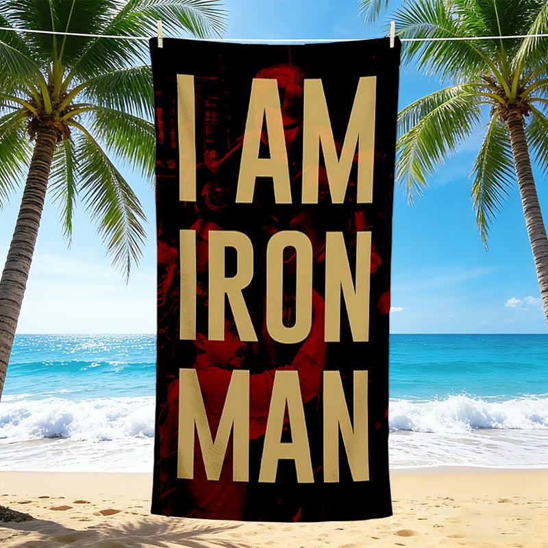 1Pc Empowerment Through Iron Will Beach Towel, Quick Dry, Multi-Use for Beach Pool Gym Yoga Home Travel, Christmas, Halloween, Xmas Gift M929381