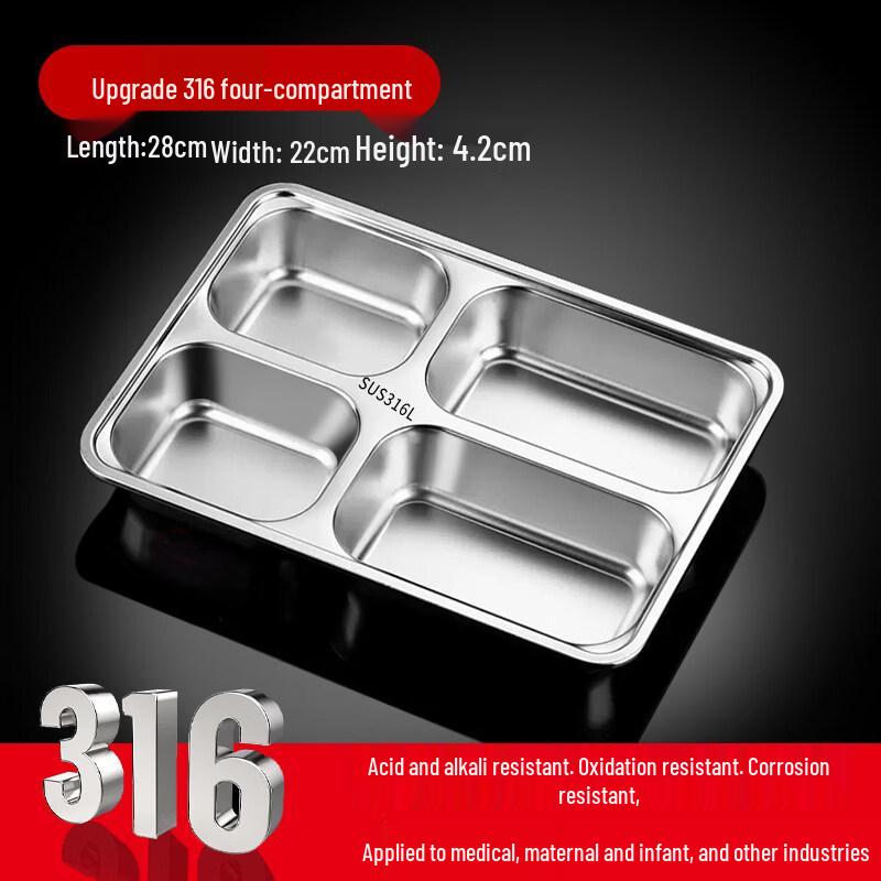 ZISIZ 316 Stainless Steel 5-Compartment Lunch Box