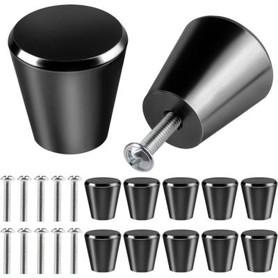 10 Pezzi di Maniglie per Mobili Nere 25mm Maniglie per Armadietto Cassetto, Armadietto, Mobile, Guardaroba con Vite Maniglie per Mobili (nero)