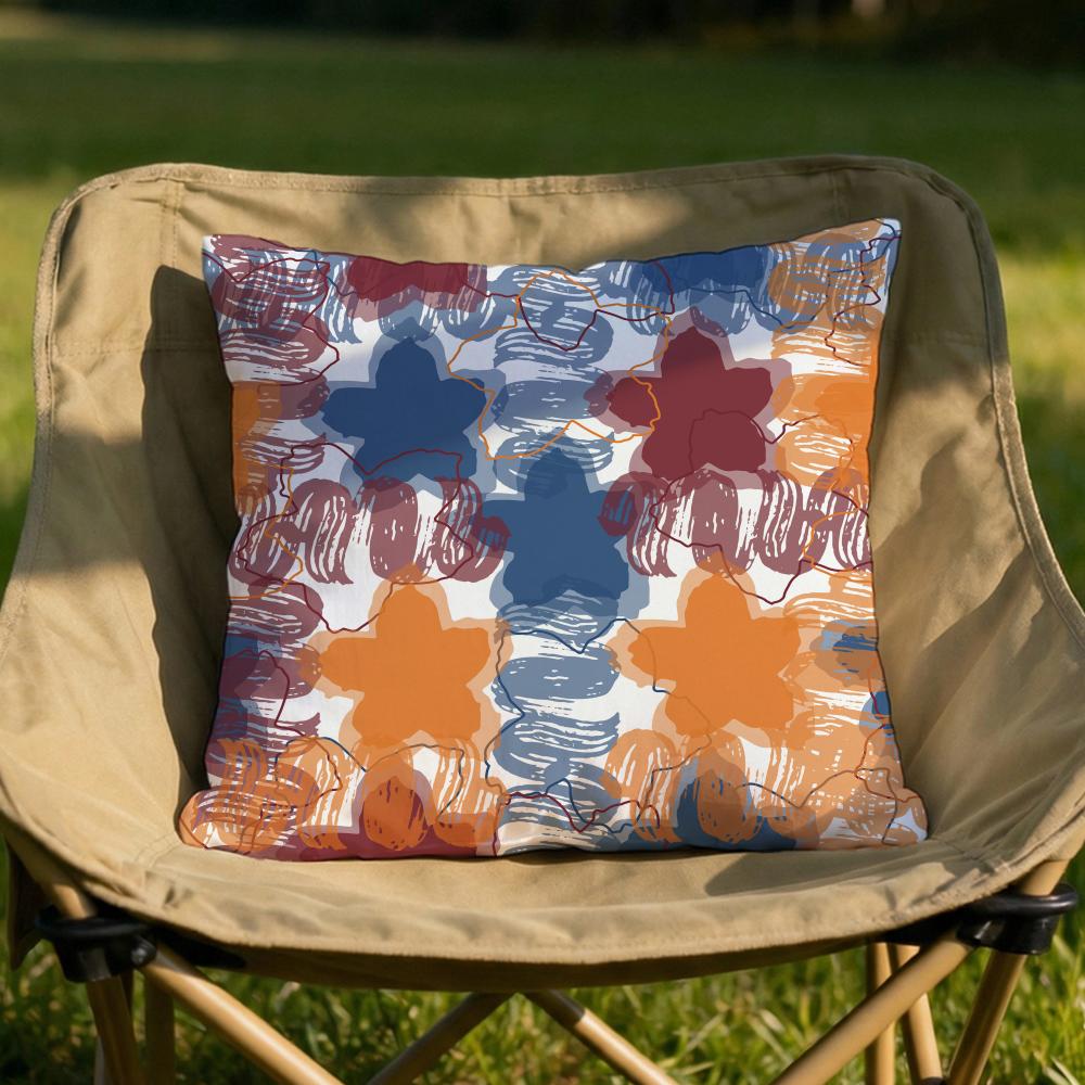 Colorful Patchwork Pattern Cushion Cover Soft Reversible  Durable Pillow Cover  MultiScene Use for Home  Car Daily Comfort