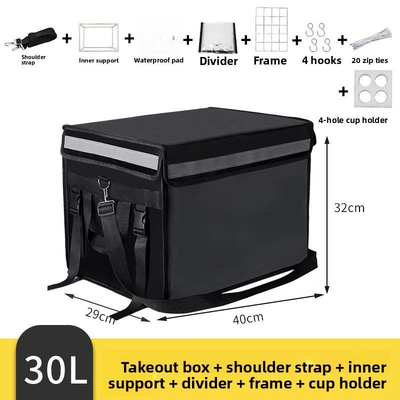 Schwarze Wasserdichte Lebensmittel-Liefer-Isolierbox Kleine Mittlere Große 30 45 62L Größen Lokale Lieferung Kühltasche Picknick BBQ Zubehör