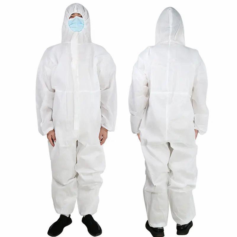 Nonwoven Protective Suit With Blue Tape And Zipper Closure For Dust Spray Painting And Farming Tasks
