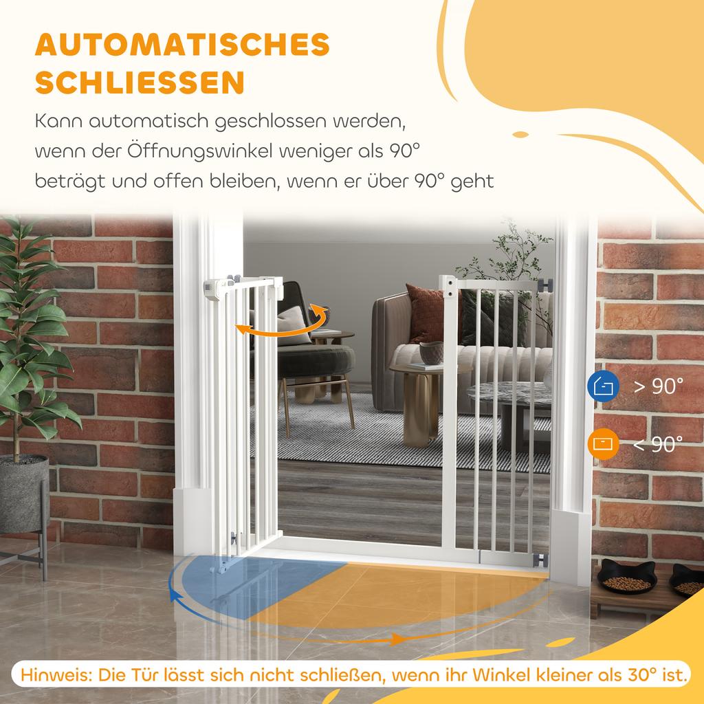 Adjustable Safety Gate w/ One Extensions, Four Adjustable Screws, White
