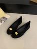 Fashion Gold Metal Decoration Ballet Flats Dance Shoes Casual Female Soft Footwear Lady Fashion Elastic Band Women Flats Slip On Shoes
