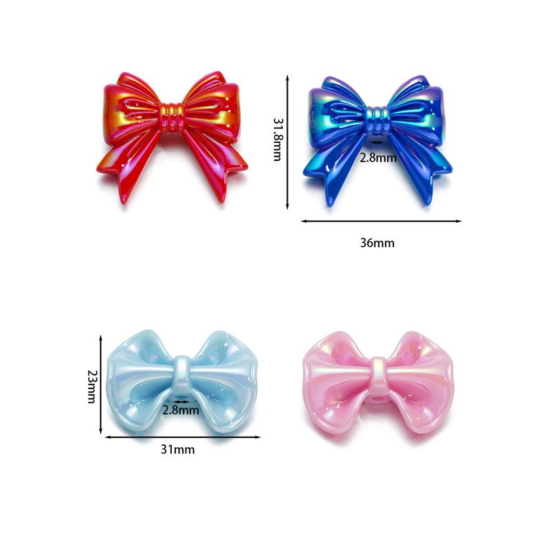6-10pcs Butterfly AB Color Butterfly Shape Acrylic Beads Shiny Loose Spacer Beads For Jewelry Child Crafts Making Accessories