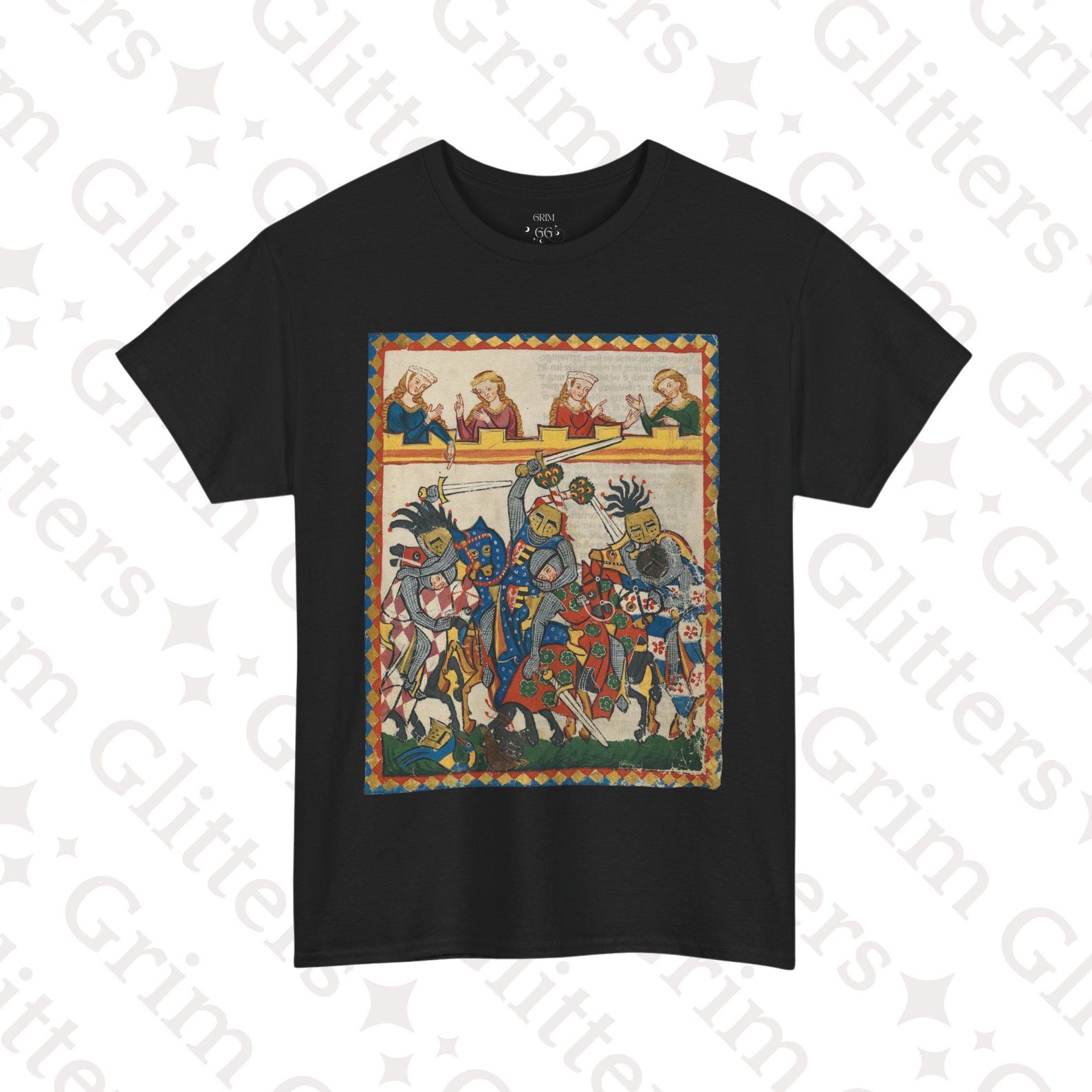 Duke of Anhalt T-Shirt: Codex Manesse, Medieval Knight Jousting Art S