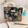 Polyester Leinwand Blume Clutch Tasche Große Kapazität Blumenmuster Kosmetiktasche Tragbar Reißverschluss Make-up Tasche