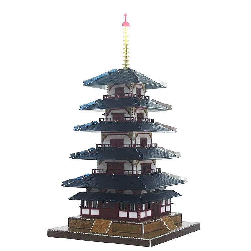 Five-Story Stainless Steel 3D Metal Pagoda Puzzle - Glue-Free DIY Model