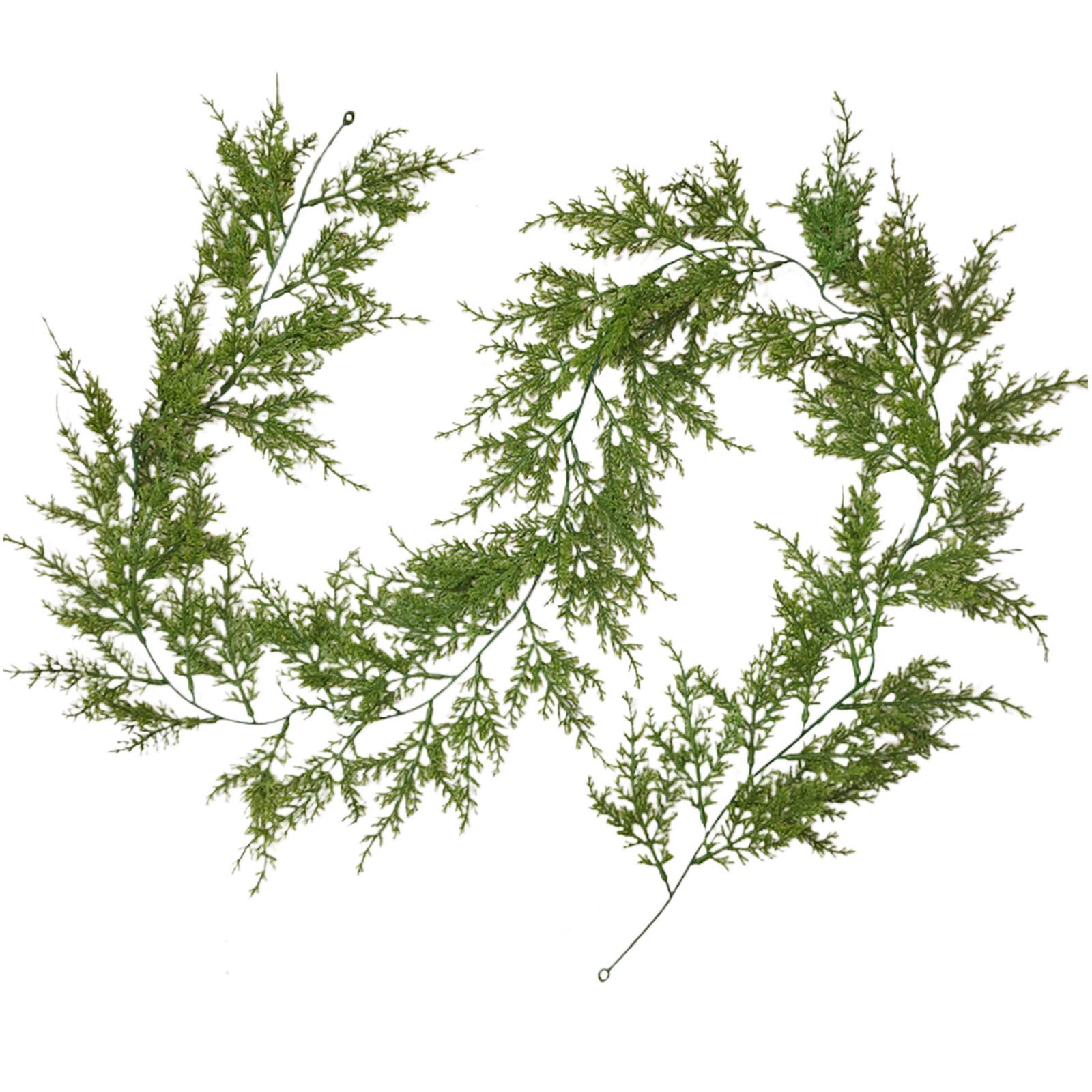 

6 футов ручной работы рождественская гирлянда, искусственные кедровые иглы зеленая сезонная гирлянда для рождественского телевизора, шкафа, зимнего праздника в помещении и на открытом воздухе