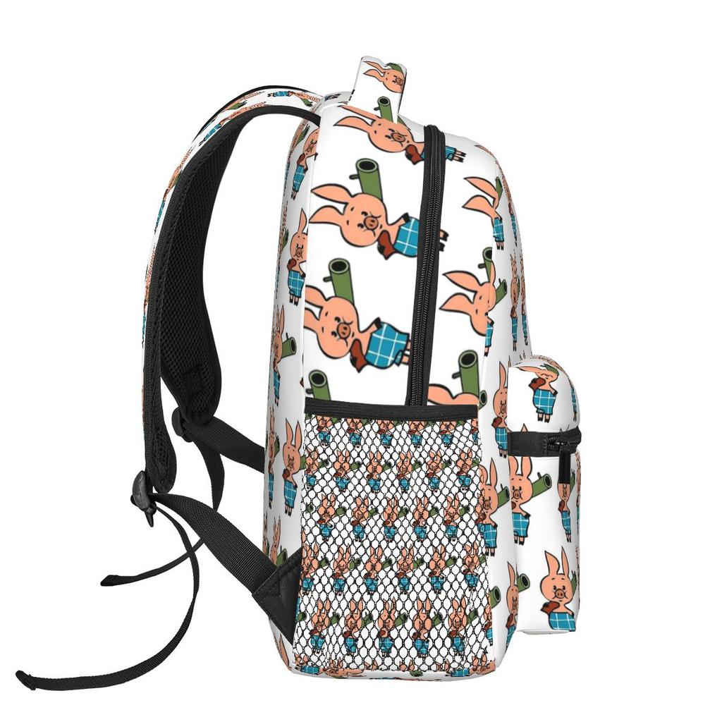 Cartoon Where Are We Going With Piglet Secret Russian Style Backpack Student Boys Girls BookBag School Bag Computer Shoulder Bag