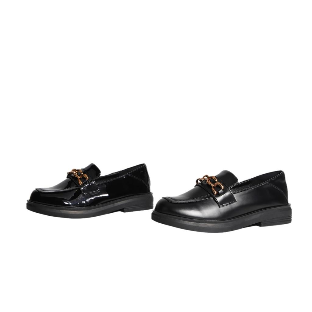 Classic Black Loafers Platform Shoes Women's Fashion British Style Comfortable Thick Heel Leather Shoes Children Wear Small Leather Shoes Women