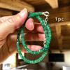 Collana regolabile con perline rotonde in pietra verde alla moda per donna