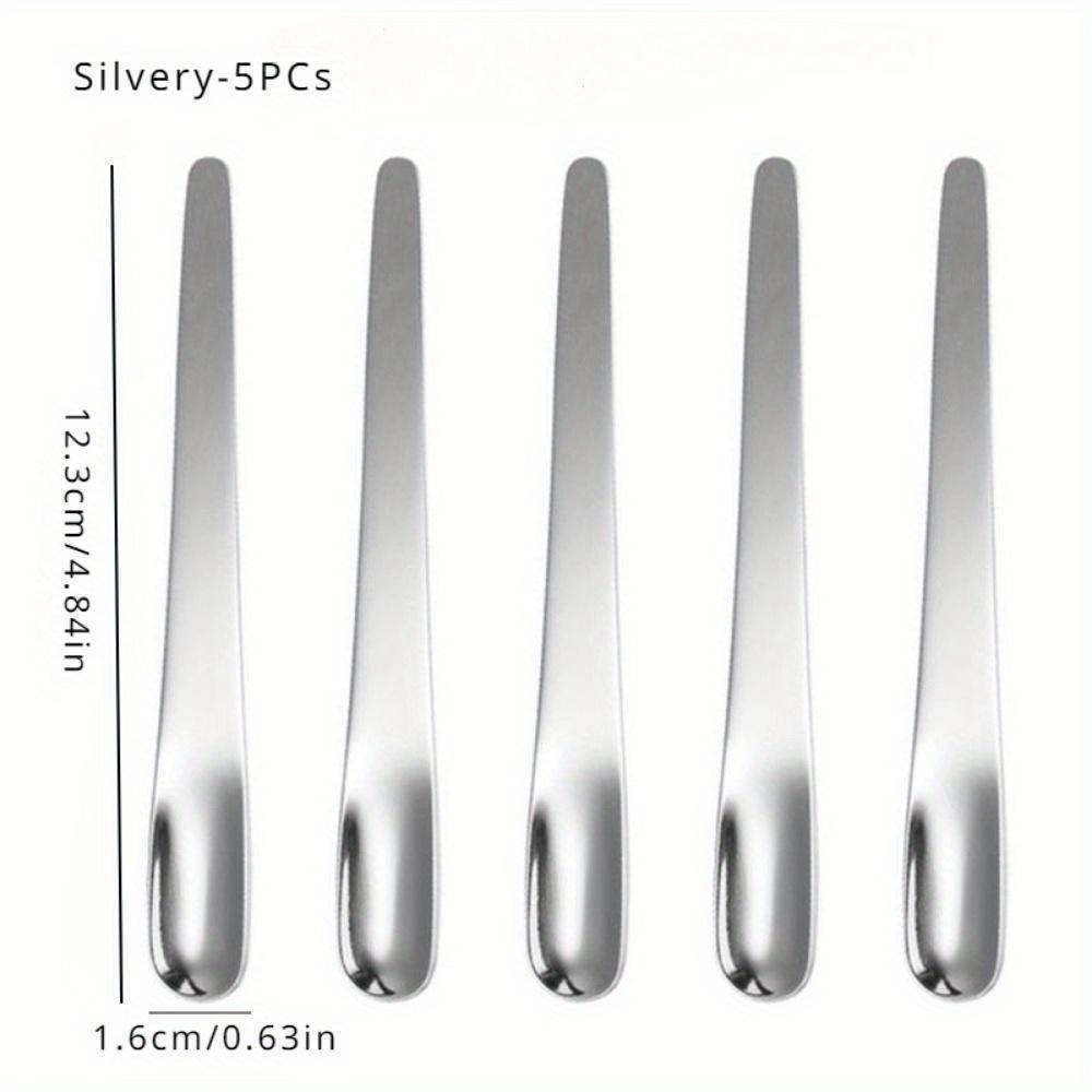 

5PCs Tea Spoon Stainless Steel Flat Spoon Espresso Spoon Dessert Small Coffee Scoop Mixer Stirring Kitchen Tableware