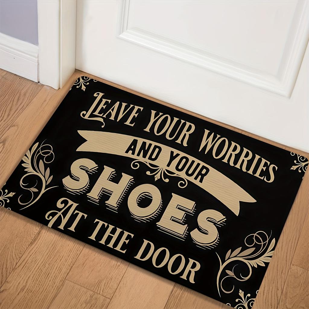 Please Remove Your Shoes Pattern Welcome Rug Kitchen Bathroom Entrance Doormat Non-slip Bedroom Decor Rug Floor Mats Foot Mat