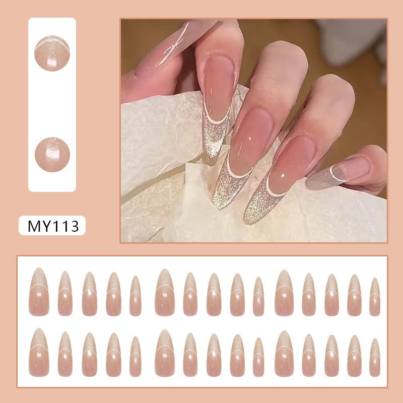 

Gentle and gradual change cat s eye white three-dimensional lines girl white versatile European and American style removable wearing armor 30 pieces