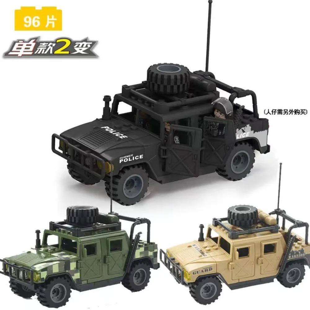New Building Blocks Military Deformation Armored Vehicles Off-road Vehicles Hummer Jeep Military Model Boy Educational Toys Gift