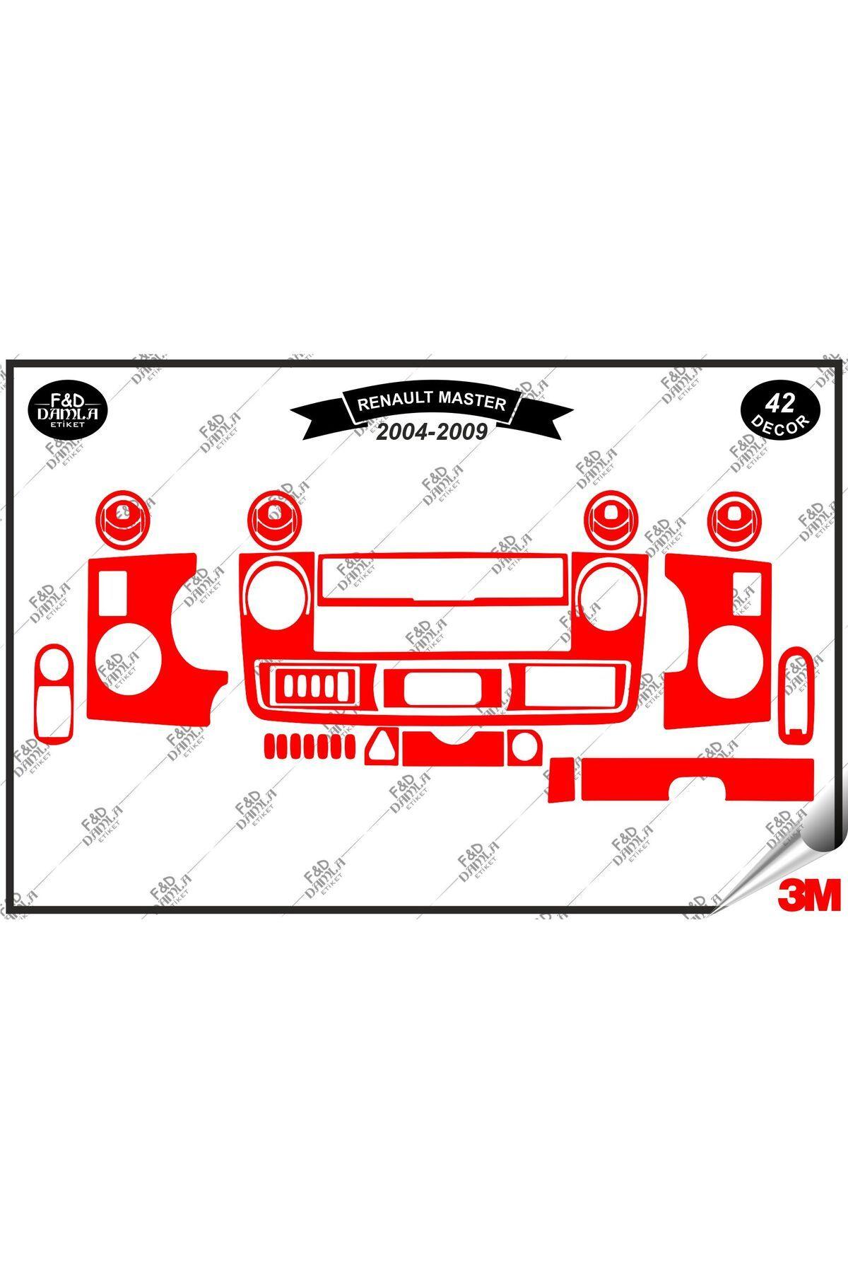 

Renault Master 2 (2004-2009)Torpido Konsol Trim Göğüs Maun Kaplama Set 42 Parça Kırmızı