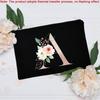 Borsa per il trucco floreale con alfabeto, damigella d'onore, damigella d'onore, festa, matrimonio, addio al nubilato, regalo, in tela, con cerniera, per cosmetici
