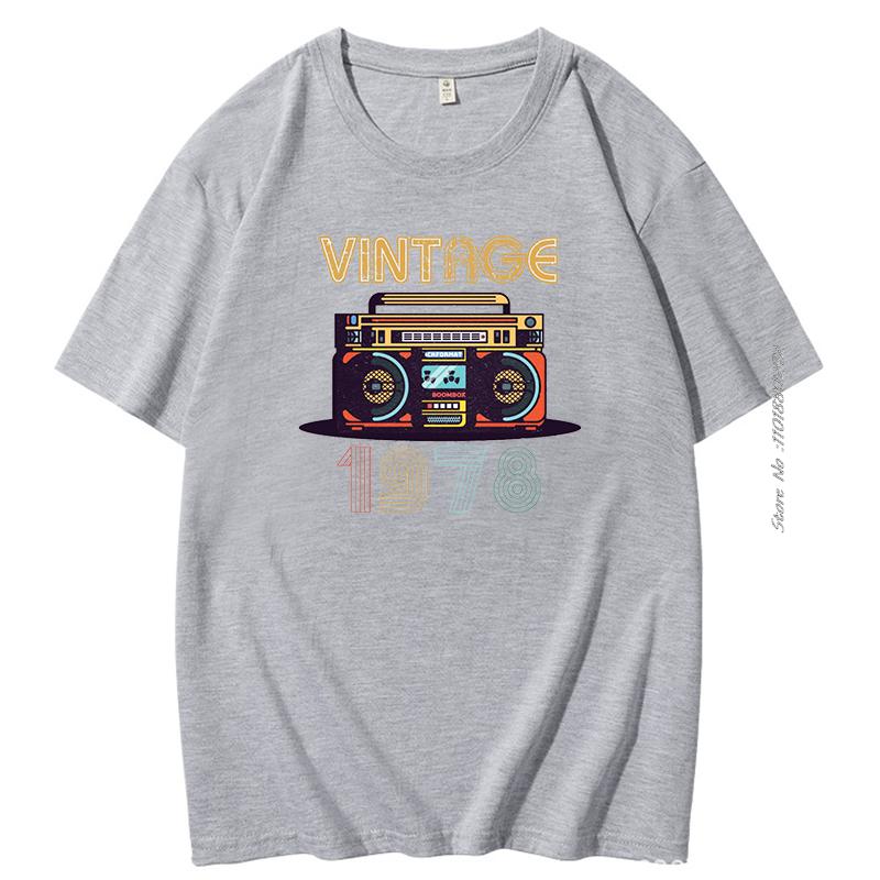Classic T Shirt For Men Birthday Vintage 1978 Funny Gift Tshirt Cotton Short Sleeve Tshirts Summer Tees Tops Mens Clothing