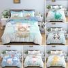 Juego de funda de edredón con dibujos de animales para niños, juego de cama con estampado de león, hipopótamo y jirafa, funda de edredón de poliéster para cama individual, doble, Queen y King