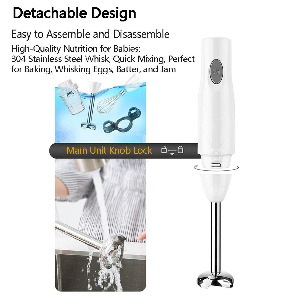 150W Handheld Food Processor Stick Detachable Electric Food Mixer Smoothies Making