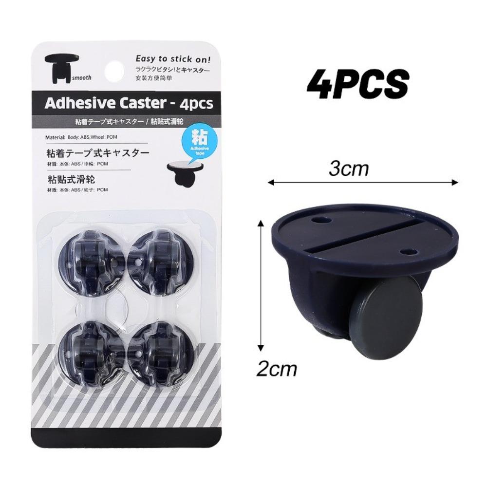 4Pcs/Set Universal Storage Box Sheave Mini Trash Can Mobile Pulley Furniture Fixed Casters