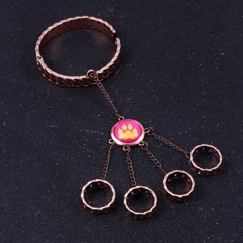 Animation Marienkäfer Reddy Mädchen Ring Armband Set Klaue und Hundeklaue Element Ring öffnen schließen Armband Geschenk für Kind