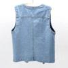 Giacca Gilet Primavera Estate Gilet di Jeans Cappotto Corto Senza Maniche Largo da Donna Gilet Chaleco Mujer