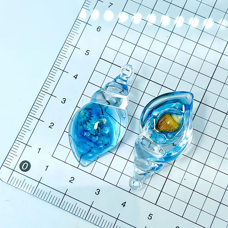 

Мультяшные светящиеся моллюски украшения из смолы трехмерный кулон ручная работа декоративные аксессуары синий