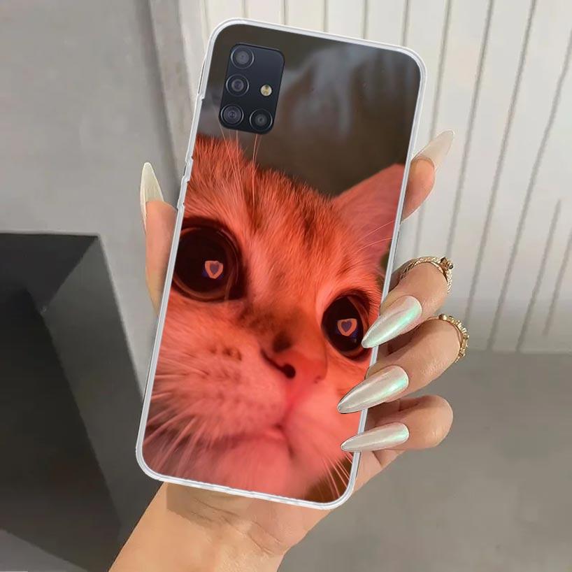 Pet Cat Funny Memes Phone Case for Samsung Galaxy A52 A32 A22 A12 A02S A50S A30S A10S Note 20 Ultra 10 Plus S10 A31 A20 A71 A72