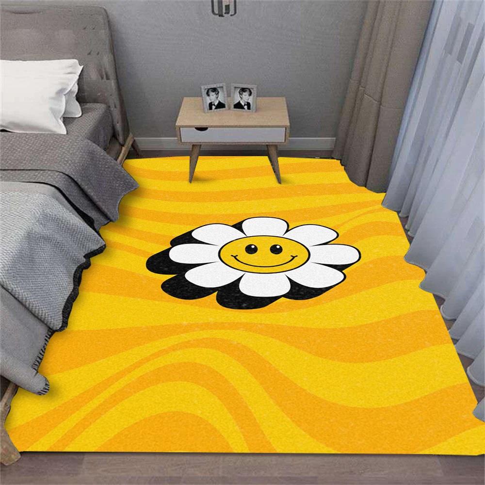 Lächelndes Gesicht Teppich Cartoon Wohnzimmer Schlafzimmer Küche Sofa Tisch Balkon Teppich Rutschfeste Waschbare Matte Zuhause Exquisit INS
