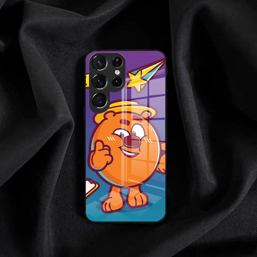 

Мультяшный чехол для телефона Смешарики Для Samsung S25 Edge Ultra S23 S22 S21 S20 Ultra Plus S24 Fe A54 A53 A25 Стеклянная крышка Samsung S23 FE