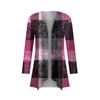 Women's Casual Fashion Plaid Print Half-open Collar Mid-length Irregular Hem Cardigan Jacket