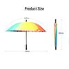 MAYDU 24-Speichen Regenbogen Langstielschirm