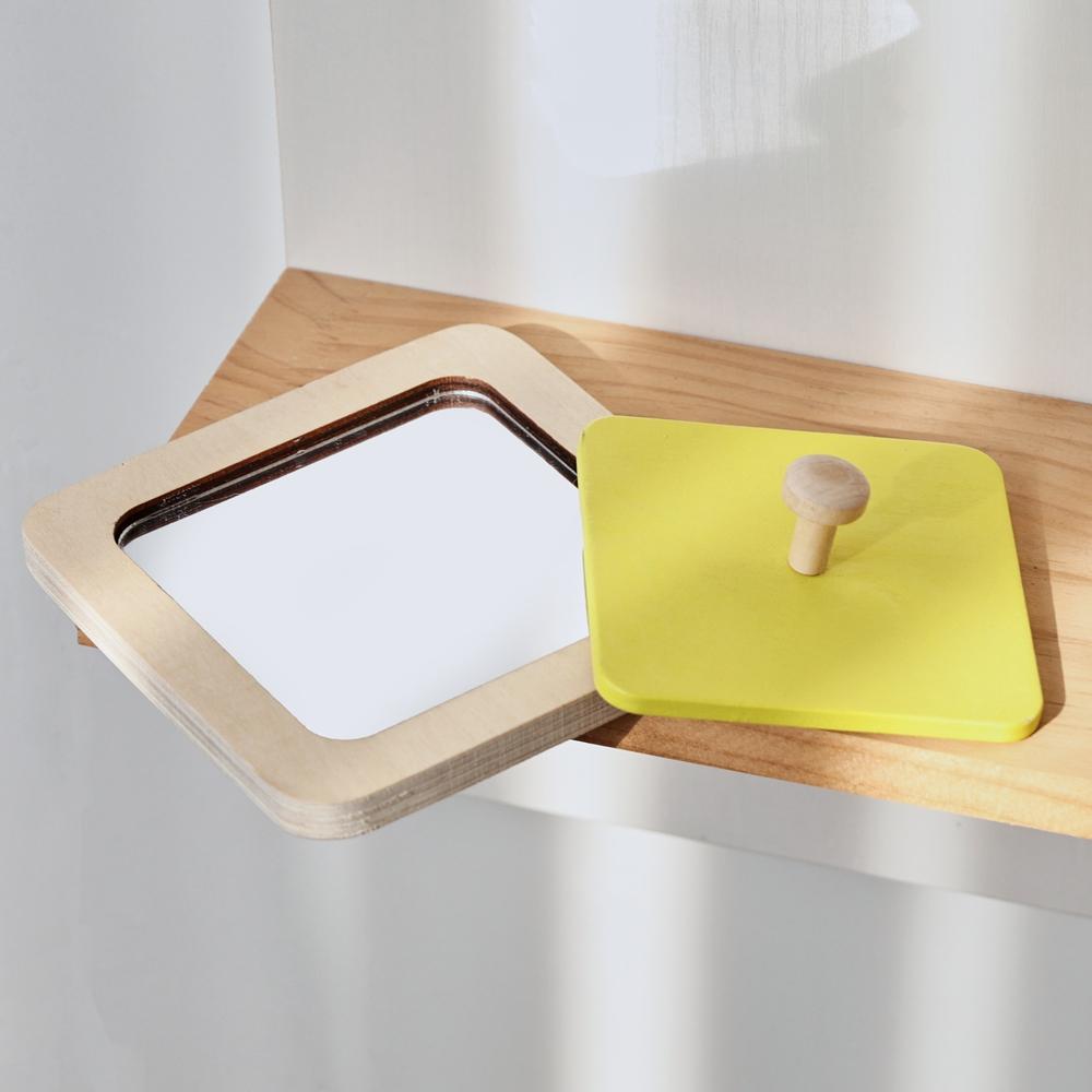 Baby Montessori Mirror Puzzle Busy Board Wooden Toys Children Early Educational Sensory Toy For Toddler Preschool Teaching Aids