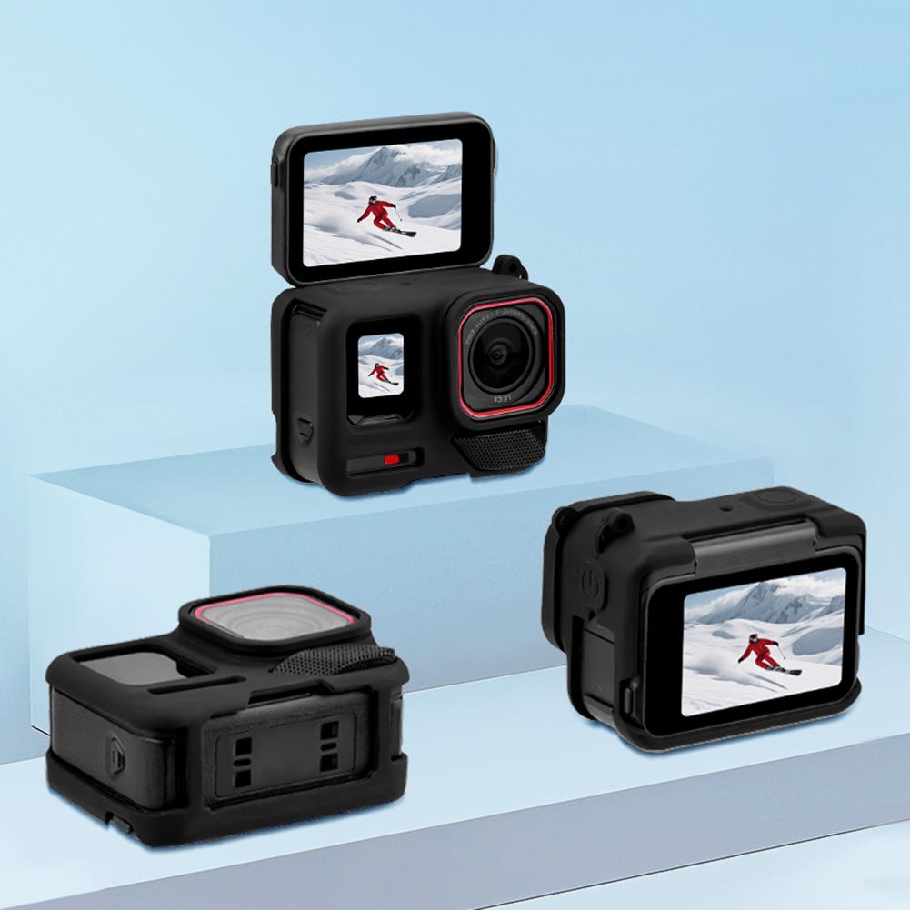 

For Insta360 Ace Pro2 Silicone Camera Case with Lens Cap Cover Portable Protective Case Sports Camera Protect Accessory China Mainland