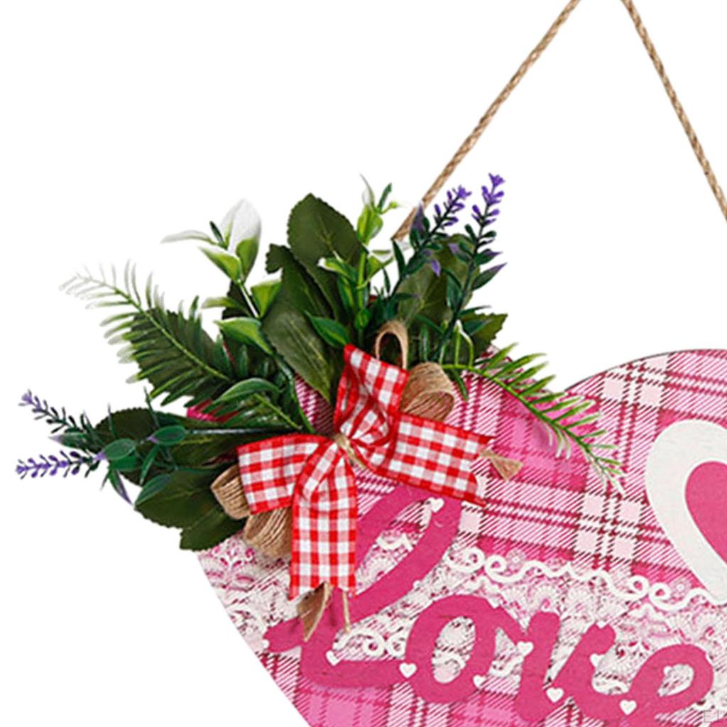 Heart-Shaped Wooden Love Plaque for Valentine's Day Decor