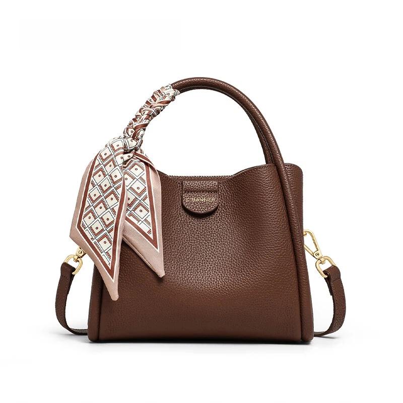 C.BANNER Women's Crossbody Bag, Cowhide Handbag, Shoulder Bag