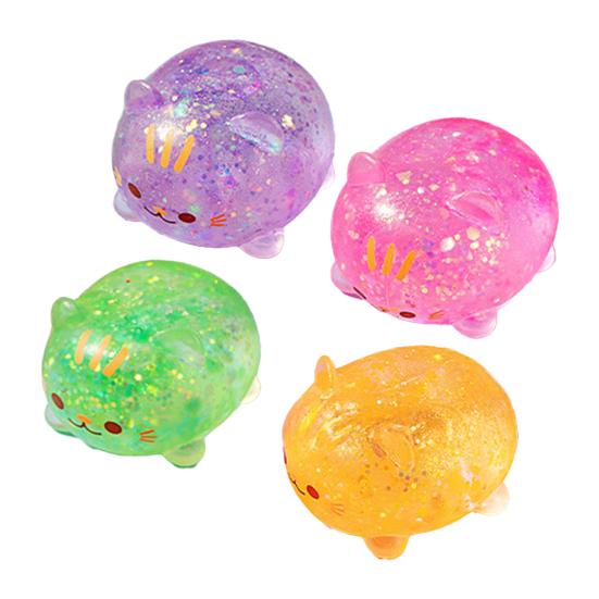 

1/2/3Pcs Mini Cat Squeeze Toy Stress Relief Clear Glitter Kitten Stress Sugar Ball Sensory Toy Decompression Fidget Toy Party Favors 1pc