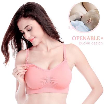 5 Colour Womens Front Buckle Maternity Body Silk Padded Nursing Bra Size M,Grey