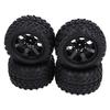 4PCS Rubber Tires with M4 Lock Nuts 12mm Hex Hub 7 Spoke Rim Wheel Tire for 110 RC Off Road Truck