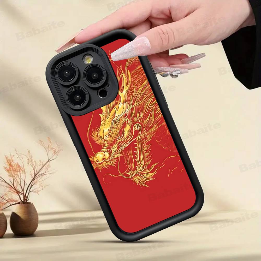 

Модный Чехол для Телефона с Китайским Драконом для IPhone 17 16 15 13 11 12 14 Pro Max Plus Силиконовая Защитная Крышка iPhone 15pro max