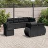 VidaXL Garden Lounge Set with Cushions 8 Pcs, Patio Sofas, Patio Furniture Set, Outdoor Furniture, Black 3221634