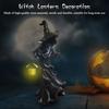 Halloween Witch Ghost Ornament Resin Horror Ambience Carrying Lights Spooky Ghost with Lantern Witch Statue Ghost Sculpture