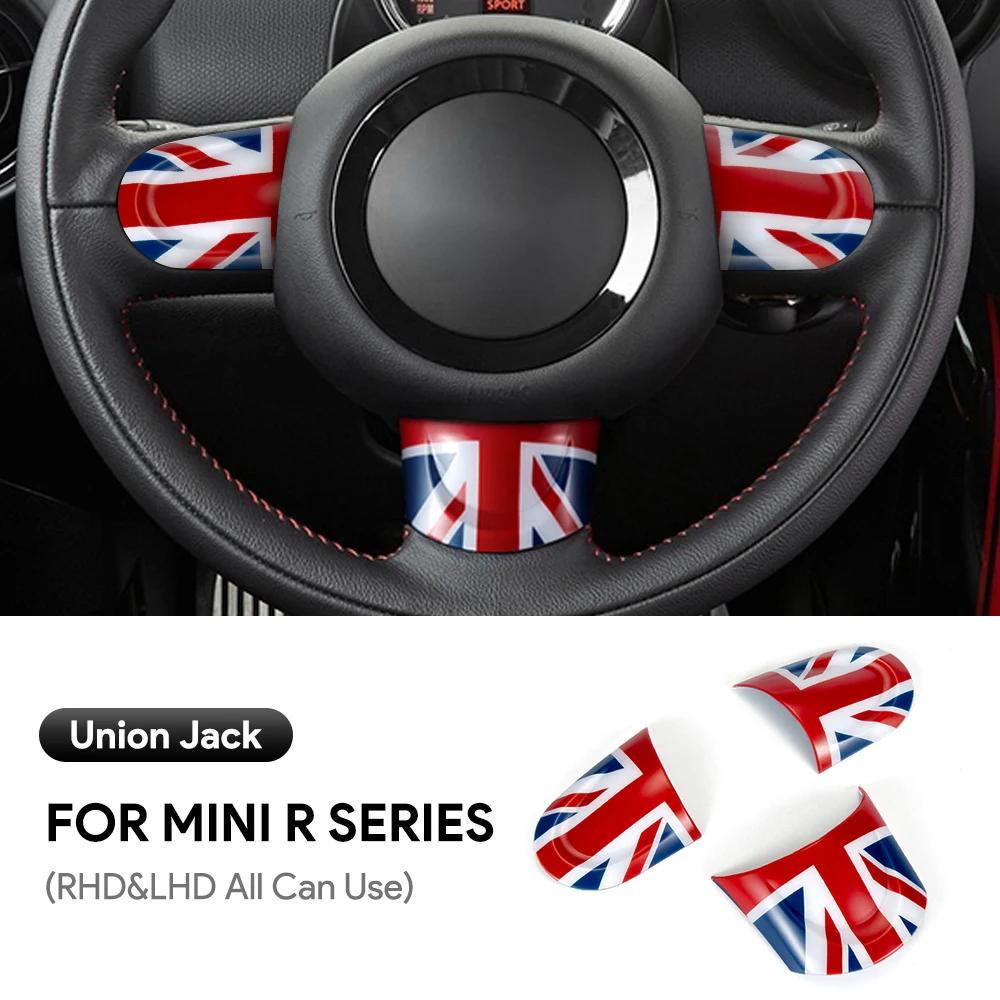 3pcs ABS Car Steering Wheel Button Cover for Mini Cooper R55 R56 Countryman R60 Decoration Interior Union Jack Accessories
