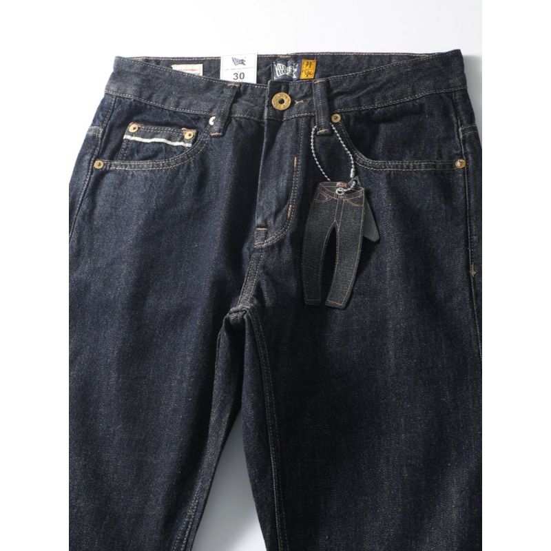 Amekaji Heavy Red Ear Denim Primary Color De-Pulp Jeans Men's Pants Foreign Trade Cattle Goods Retro Casual Pants